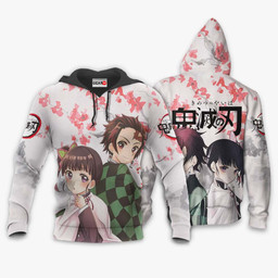 Tanjiro and Kanao Hoodie Custom Demon Slayer Anime Merch Clothes Valentine's Gifts-wexanime.com