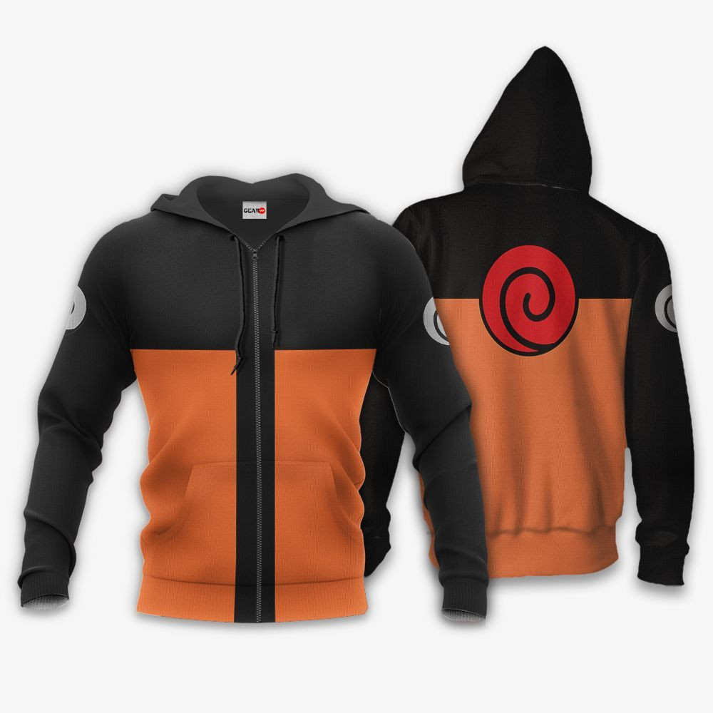 Uzumaki Naruto Uniform Costume Hoodie Jacket Custom Naruto Anime Shirts-wexanime.com