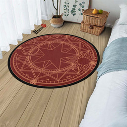 Red Magic Circles Round Rug Custom Cardcaptor Sakura Anime Circle Carpet-wexanime.com