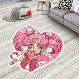 Sailor Chibi Moon Shaped Rug Custom Sailor Moon Anime Room Decor-wexanime.com