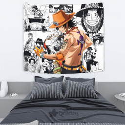 Portgas D. Ace Tapestry Custom One Piece Anime Manga Room Wall Decor-wexanime.com