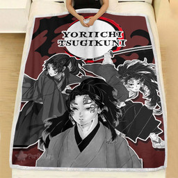 Yoriichi Fleece Blanket Custom Demon Slayer Anime Manga Bedding-wexanime.com