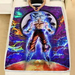 Goku Ultra Instinct Fleece Blanket Custom Dragon Ball Anime Galaxy Style-wexanime.com