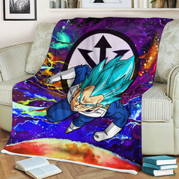 Vegeta Blue Fleece Blanket Custom Dragon Ball Anime Galaxy Style-wexanime.com