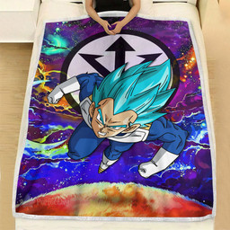 Vegeta Blue Fleece Blanket Custom Dragon Ball Anime Galaxy Style-wexanime.com