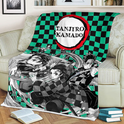 Tanjro Fleece Blanket Custom Demon Slayer Anime Uniform Costume Mix Manga Style-wexanime.com