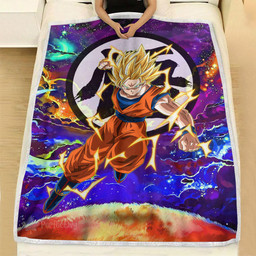 Goku Super Saiyan Fleece Blanket Custom Dragon Ball Anime Galaxy Style-wexanime.com