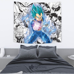Vegeta Blue Tapestry Custom Dragon Ball Anime Manga Room Decor-wexanime.com