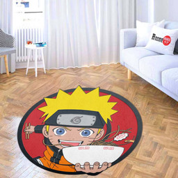 Naruto Eating Ramen Shaped Rug Custom Anime Naruto Room Decor Mat Quality Carpet-wexanime.com
