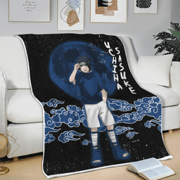 Uchiha Sasuke Blanket Fleece Custom Moon Style Naruto Anime-wexanime.com