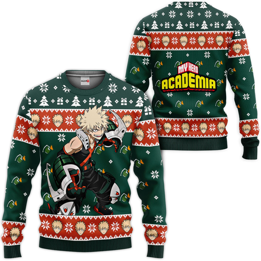 My Hero Academia Katsuki Bakugo Custom Anime Ugly Christmas Sweater Wexanime