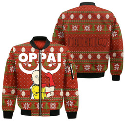 Saitama Oppai Ugly Christmas Sweater One Punch Man Anime Xmas Gift - 4 - wexanime