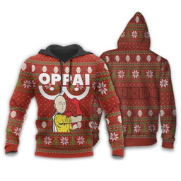 Saitama Oppai Ugly Christmas Sweater One Punch Man Anime Xmas Gift - 3 - wexanime