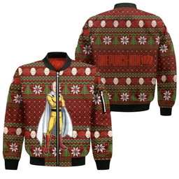 Saitama Ugly Christmas Sweater One Punch Man Anime Xmas Gift Custom Clothes - 4 - wexanime