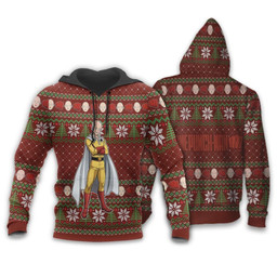 Saitama Ugly Christmas Sweater One Punch Man Anime Xmas Gift Custom Clothes - 3 - wexanime