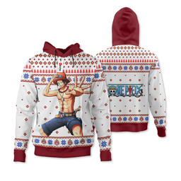 One Piece Ace Custom Anime Ugly Christmas Sweater VA1808 Wexanime