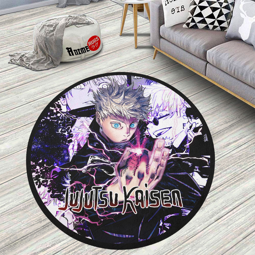 Gojo Custom Rug Satoru Gojo Round Rug Anime Room Mats - Wexanime