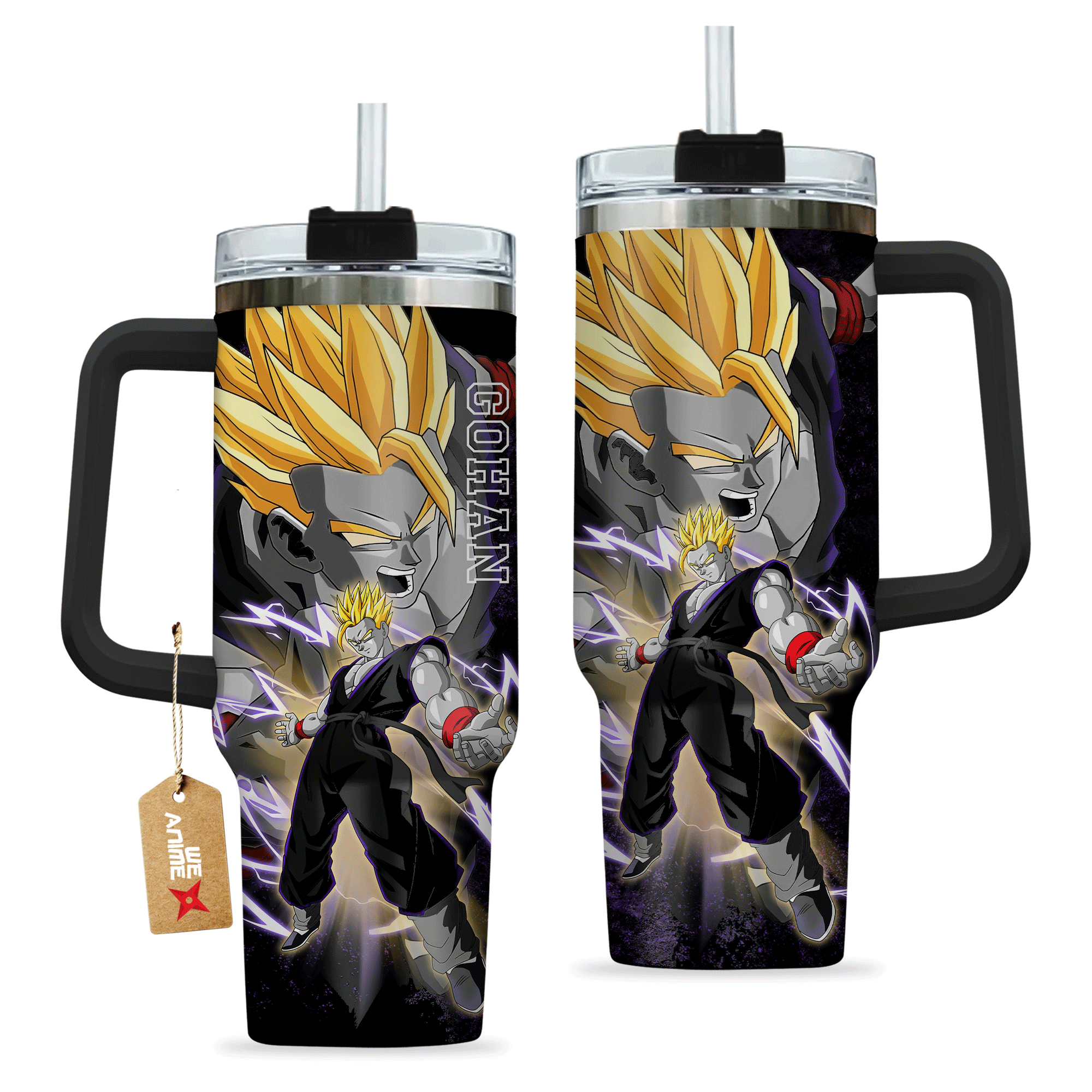 Gohan Adult Super Saiyan 2 40oz Tumbler Cup Personalized Anime Accessories - Wexanime
