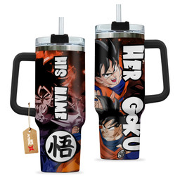 Her Goku 40oz Travel Tumbler With Handle Personalized Anime Valentine Cup - Wexanime