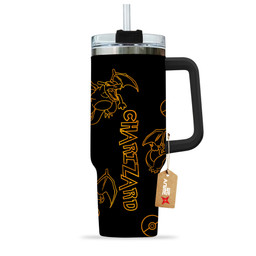 Charizard 40oz Tumbler Cup With Handle Custom Personalized Name