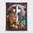 Lion And Lamb Cross American Shepra Blanket 313