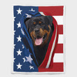Rottweiler Openned American Flag Shepra Blanket 311