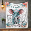 CHANDERWOOLLEY™ Elephant to my daughter gift Quilt Blanket