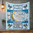CHANDERWOOLLEY™ Mom To Daughter, With Brave Wings She Flies, Butterfly 053 Quilt Blanket