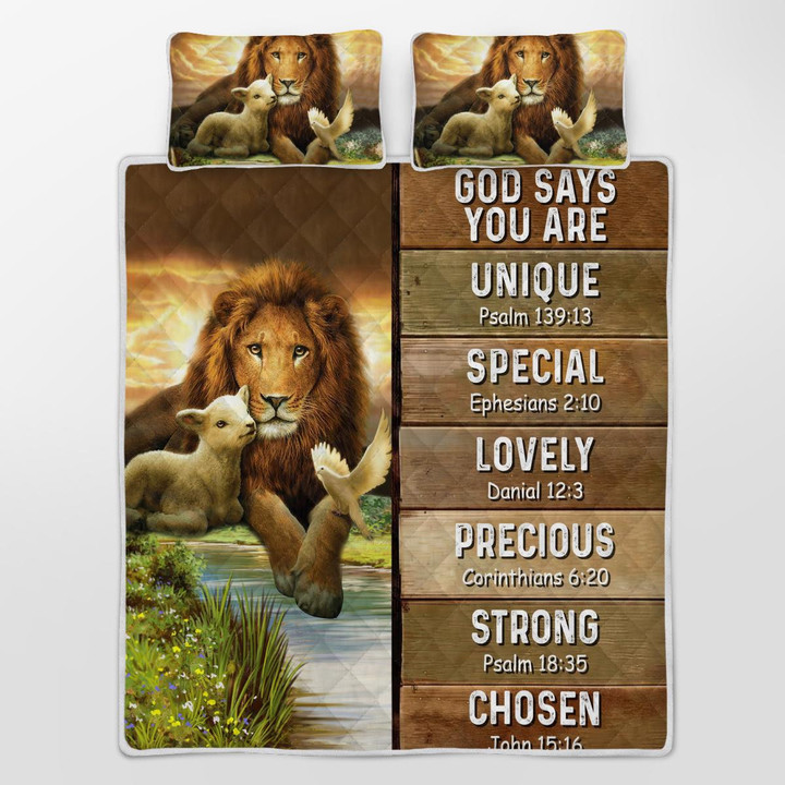 CHANDERWOOLLEY™ God Says You Are Lion _ Lamb 413 Quilt Bed Set