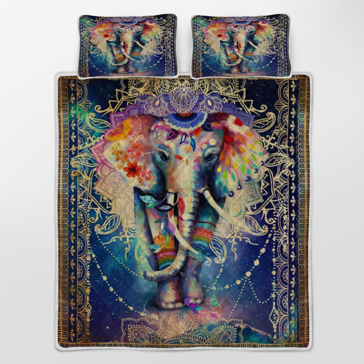 CHANDERWOOLLEY™ Beautiful Elephant Mandala Quilt Bed Set 193