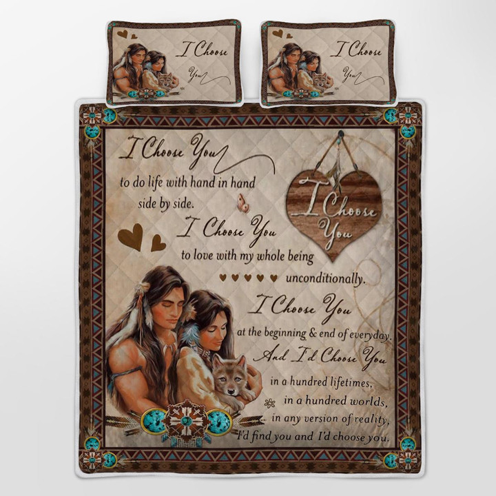 CHANDERWOOLLEY™ Native American Couple I Choose You Quilt Bed Set291