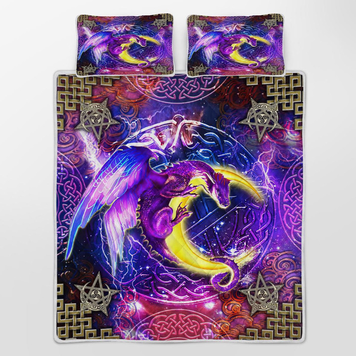 CHANDERWOOLLEY™ Wicca - Dragon Moon Magic 408 Quilt Bed Set