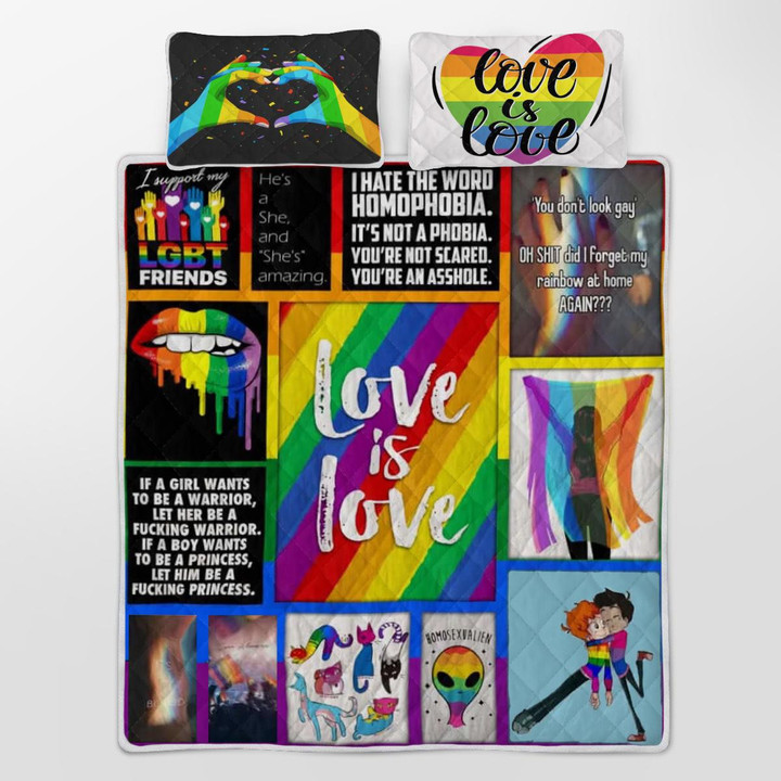 CHANDERWOOLLEY™ LGBT Love is Love Quilt Bed Set 279