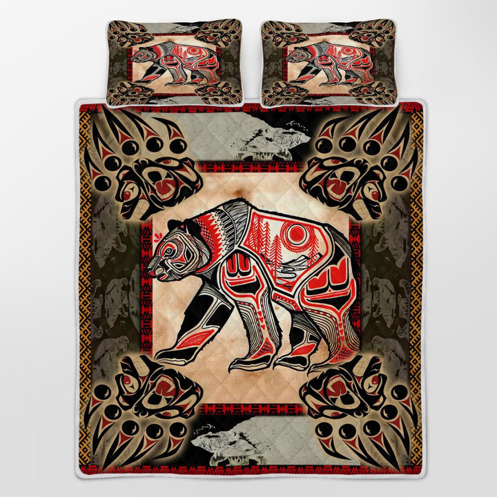 CHANDERWOOLLEY™ Native Bear Tattoo 420 Quilt Bed Set