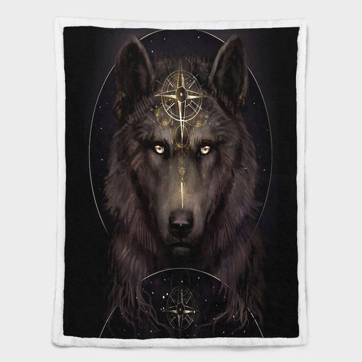 Native American Wolf 348 Shepra Blanket