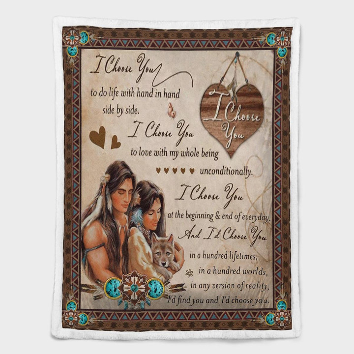 Native American Couple I Choose You Shepra Blanket 291