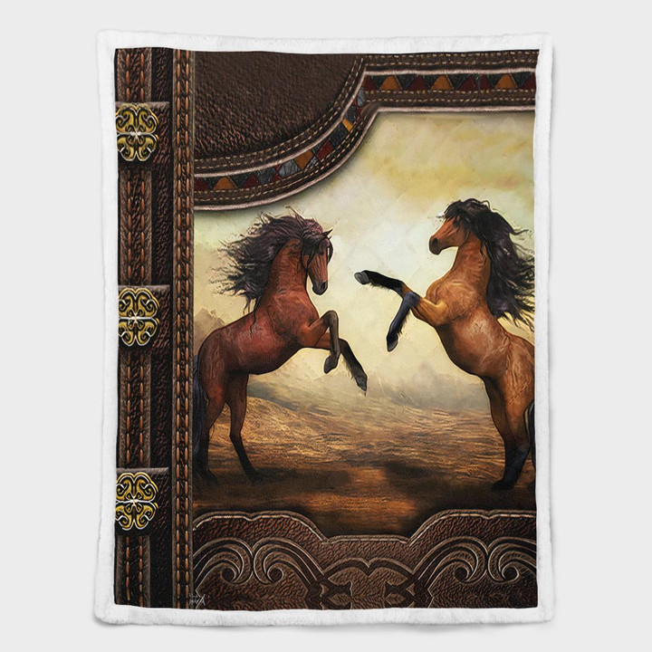 Beautiful Horse Couple Shepra Blanket 301