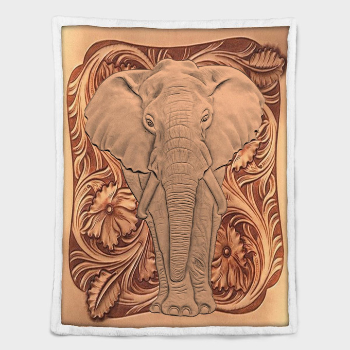 Elephant Wood Sculpture Shepra Blanket 141