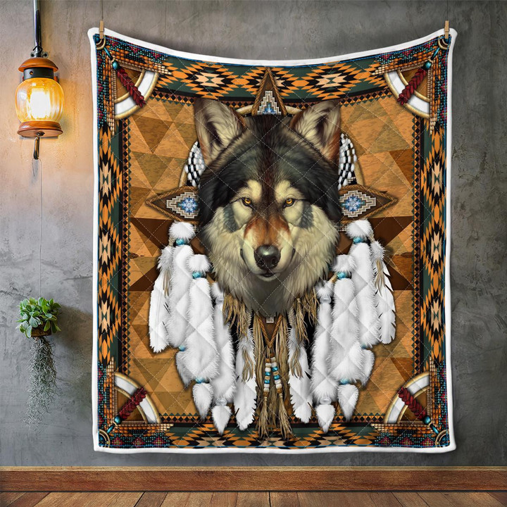 CHANDERWOOLLEY™ Native American Wolf Spirit 342 Quilt Blanket