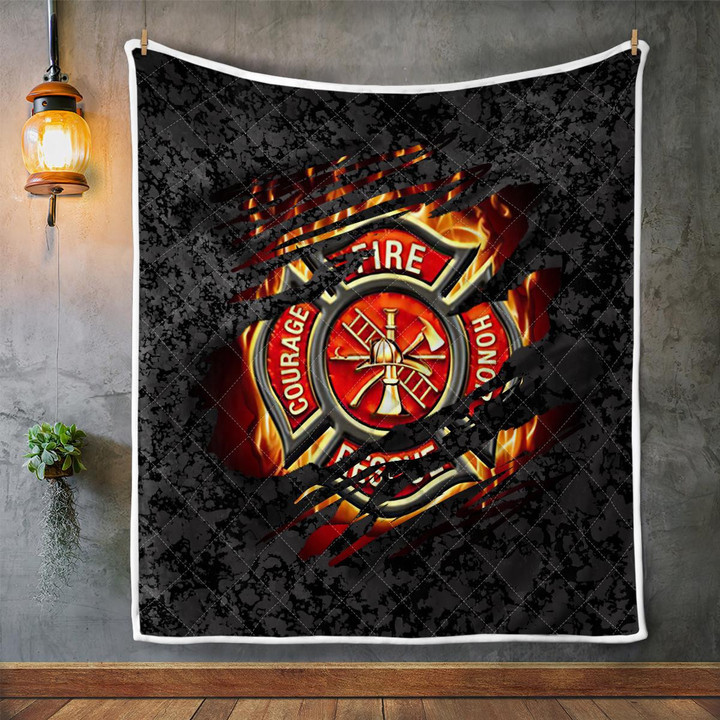 CHANDERWOOLLEY™ Firefighter Courage Fire Honor Rescue Quilt Blanket 340
