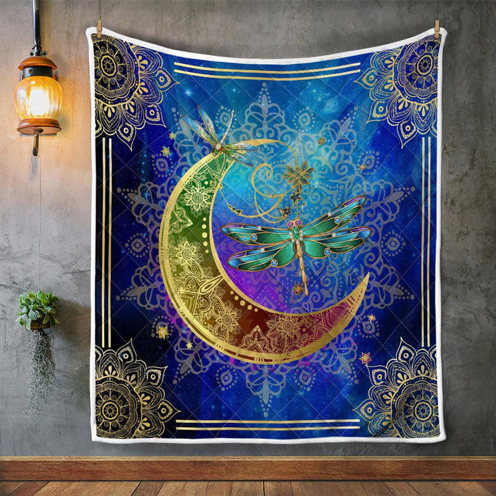 CHANDERWOOLLEY™ Wicca Dragonfly And Moon 407 Quilt Blanket