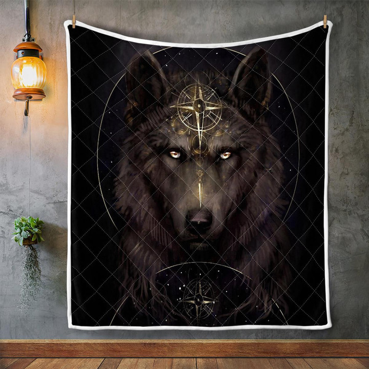 CHANDERWOOLLEY™ Native American Wolf 348 Quilt Blanket