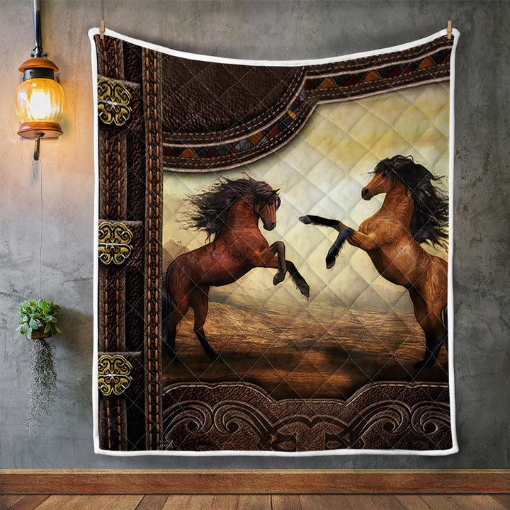 Beautiful Horse Couple Quilt Blanket 301