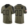 Custom Tennessee Men's 2021 Salute To Service Limited Custom Jersey, Olive, NFL Jersey - Tap1in
