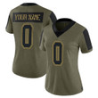 Dallas Cowboys Women's Custom Limited Custom 2021 Salute To Service Jersey, Olive, NFL Jersey - Tap1in