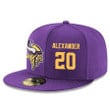 Minnesota Vikings #20 Mackensie Alexander Snapback Cap NFL Player Purple with Gold Number Stitched Hat