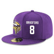 Minnesota Vikings #8 Sam Bradford Snapback Cap NFL Player Purple with White Number Stitched Hat