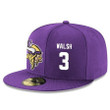 Minnesota Vikings #3 Blair Walsh Snapback Cap NFL Player Purple with White Number Stitched Hat
