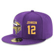 Minnesota Vikings #12 Charles Johnson Snapback Cap NFL Player Purple with Gold Number Stitched Hat