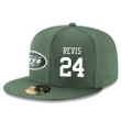 New York Jets #24 Darrelle Revis Snapback Cap NFL Player Green with White Number Stitched Hat